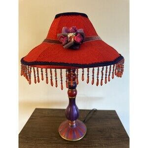 Red Hat Society Victorian Lamp Danbury Mint 2009 Lace & Beads WORKS